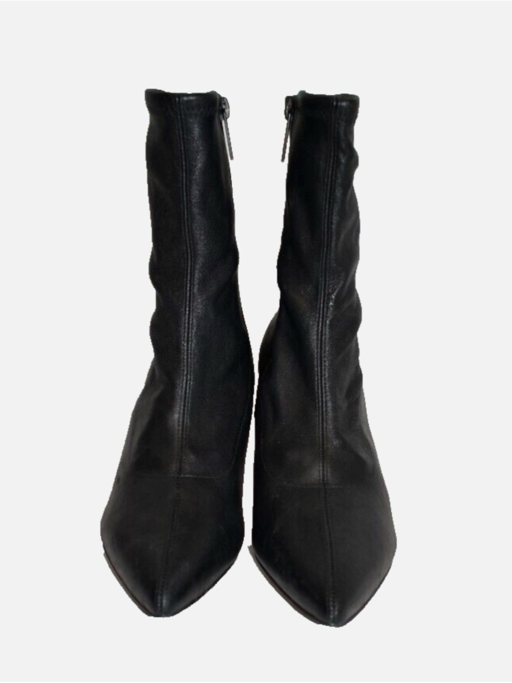 Veronica Beard Lexi Stiletto Pointy Toe Sock Bootie 9M Black Leather